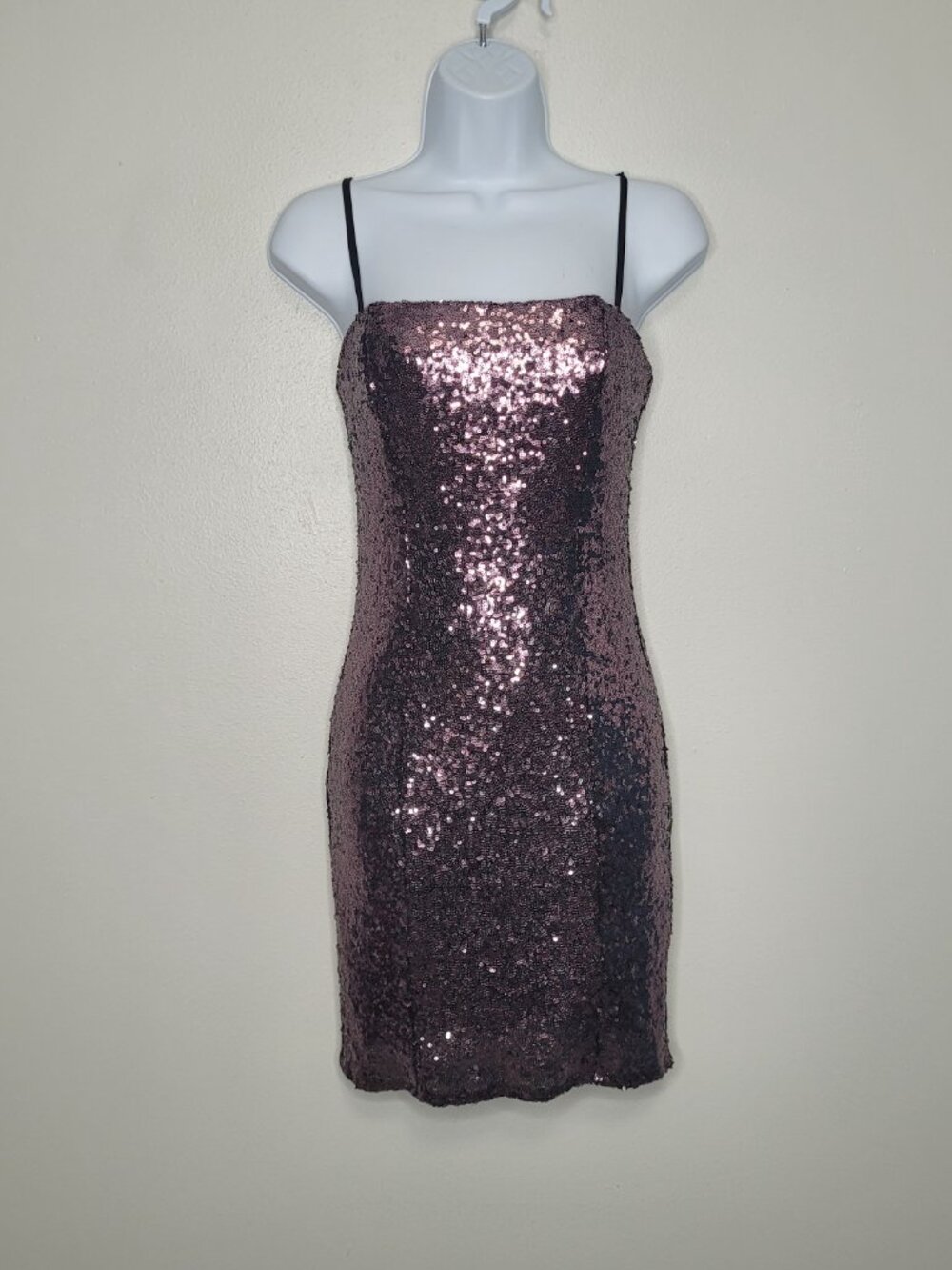 Forever 21 Shiny Plum Pink Purple Sequin Cocktail Party Mini Slip Dress Size S